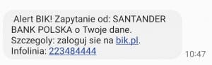 Alert BIK w Santander Banku