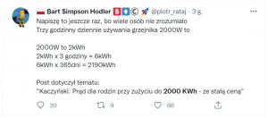 2000 kWh prądu nie wystarczy, żeby się ogrzać?