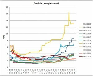 Wykres cena pietruszki