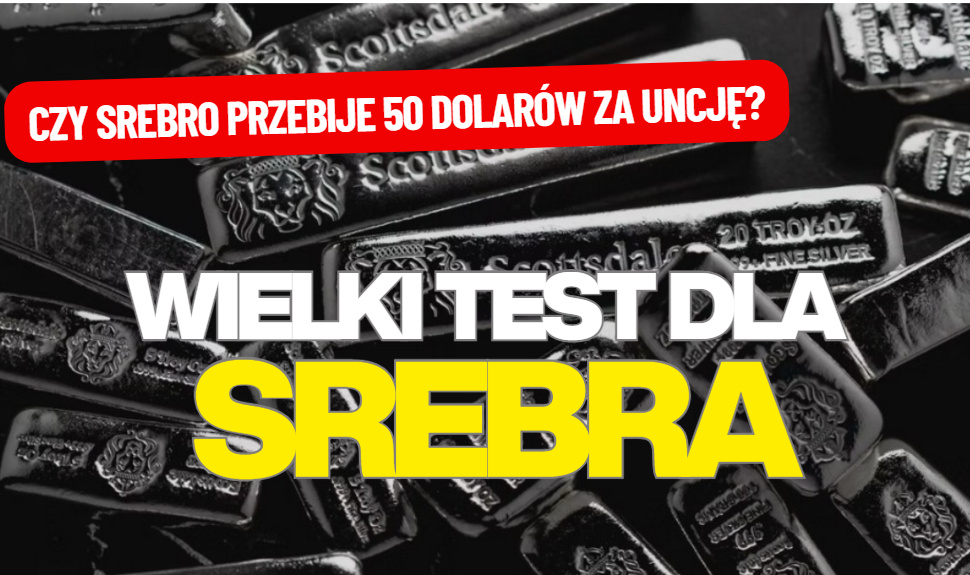Notowania srebra wystrzeliły i są o krok od 50 dolarów za uncję. Ten poziom w przeszłości zatrzymywał „srebrną hossę”. Jak będzie tym razem?