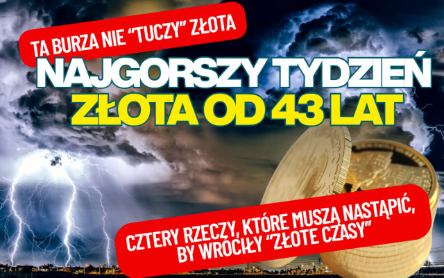 najgorszy tydzień dla złota od 43 lat