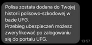 Przykład powiadomienia z UFG