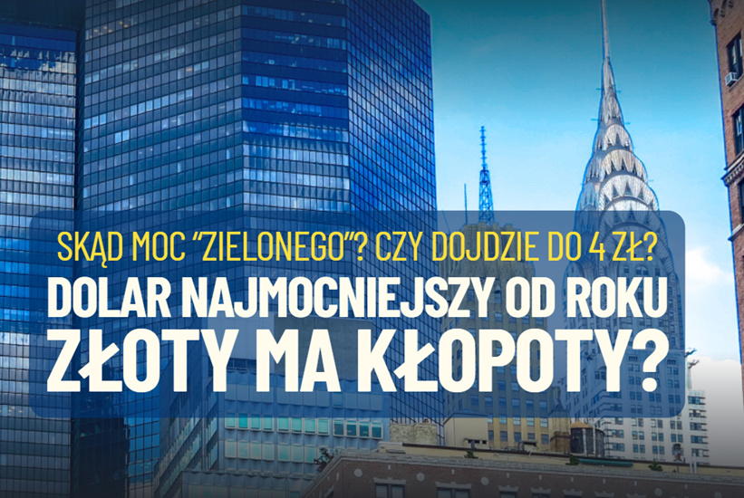Amerykański dolar najmocniejszy od ponad roku, zbliża się już do 3,8 zł. Czy to może być schyłek ery ultramocnego złotego? Czas „zielonego”?