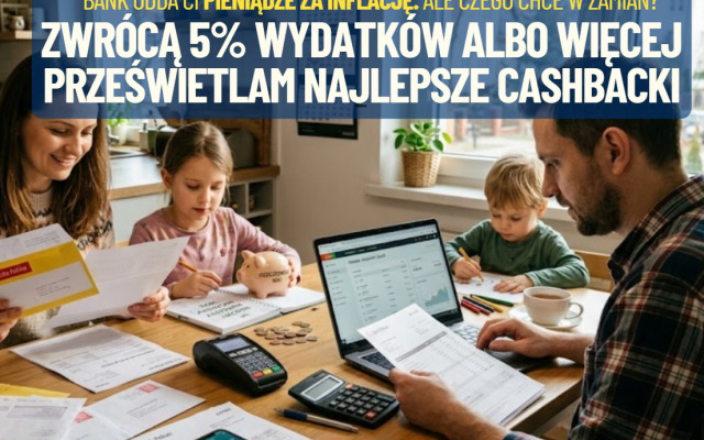 Inflacja straszyć przestaje, gdy bank część kasy oddaje. Zwrócą 5% kwoty, którą zapłacisz kartą w sklepach. Do wzięcia 1000 zł. Inni są jeszcze lepsi