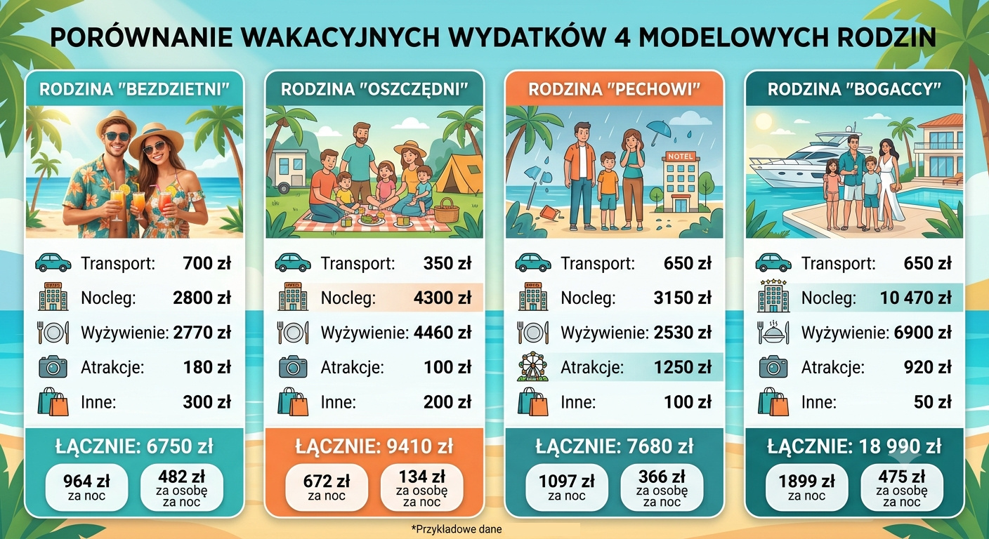 Przykładowy koszt wakacji 2026