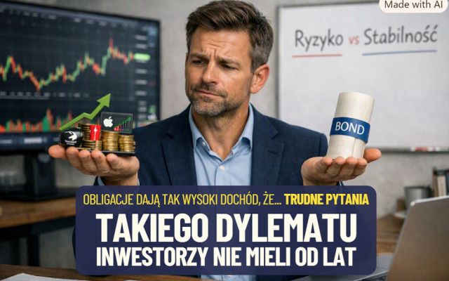 Takiego dylematu nie mieliśmy od lat. Obligacje podnoszą poprzeczkę akcjom. Czy zbliża czas bolesnych decyzji inwestycyjnych?