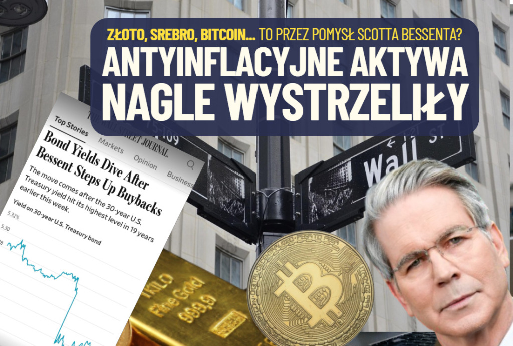 Nagły wystrzał cen złota, srebra i bitcoina. Antyinflacyjne aktywa niespodziewanie w centrum uwagi. Wystarczyła jedna decyzja Scotta Bessenta