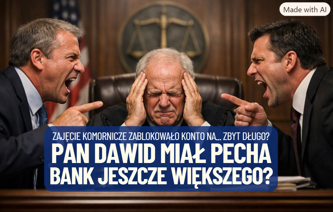 Pan Dawid miał wyjątkowego pecha. Ale wygląda na to, iż jego bank miał jeszcze większego. A wszystko przez zajęcie komornicze sprzed… 10 lat